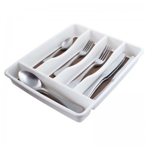 Casey Cutlery 5 Compartments Drawer Organizer - White