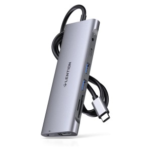 Lention USB C Hub - 4k HDMI / SD Slot / Micro SD Slot / 2x USB 3.0 / AUX / Type C Data/Charging