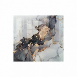 Parrot Ink Constrast Hob Splashback Glass - 598mm X 650mm