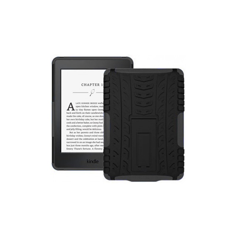 Kindle Paperwhite 2015 Cover Case - Heavy Duty Rugged Dual Layer with Kickstand - Black