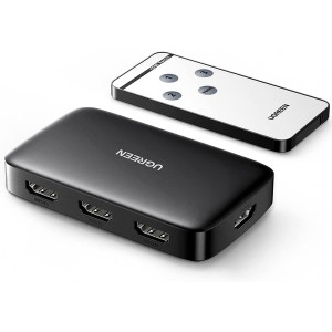 Ugreen HDMI Switch - Connect 3 Devices to 1 TV (Amplified / Black)