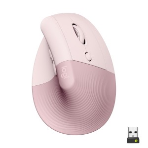 Logitech Lift Vertical Ergonomic Mouse - Rose &amp; Dark Rose