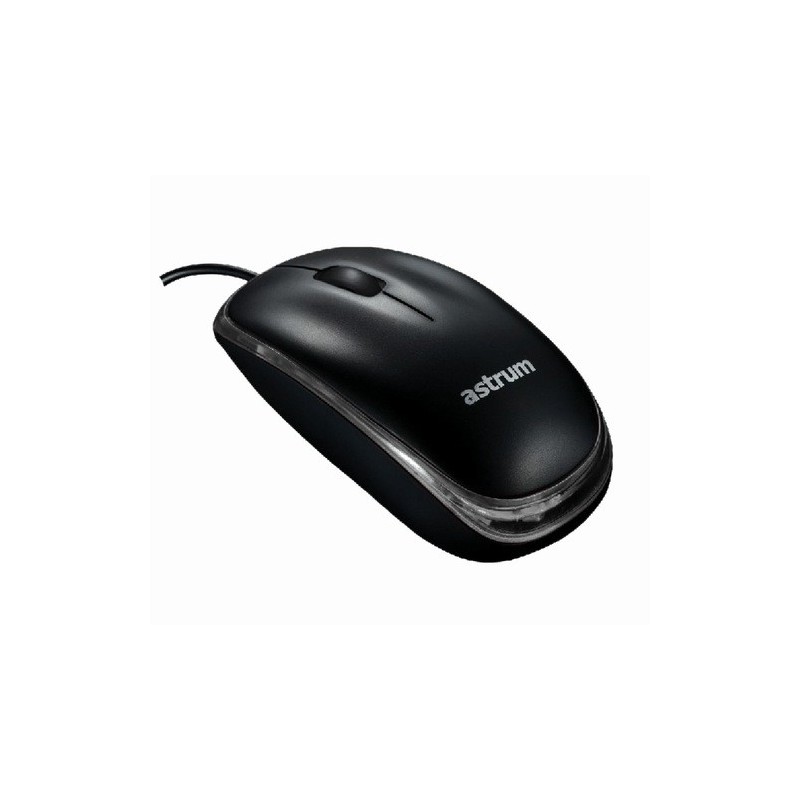 Astrum Aero 1000dpi Wired Mouse Aerodynamic Black USB