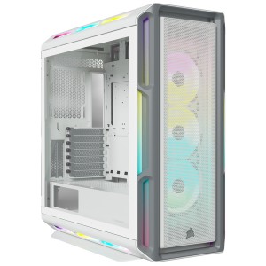 Corsair - iCUE 5000T RGB Tempered Glass Mid-Tower ATX PC Case - White