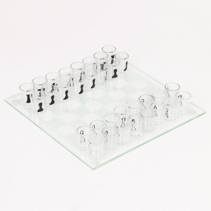 Shot Glass Chess Set - 32 Shot Glasses / Glass Chess Board