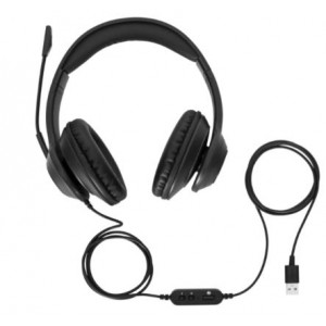 Targus Wired Stereo USB-A Dual Ear Headset with Microphone with Dedicated Audio Control  - Black