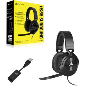 Corsair HS55 Surround 7.1 Sound Wired Gaming Headset - Carbon