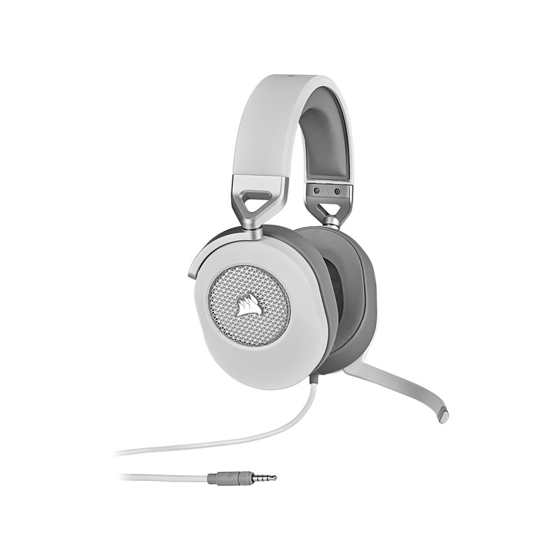 Corsair HS65 Surround 7.1 Sound Wired Gaming Headset - White/Grey
