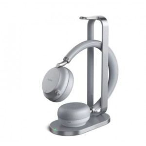 Yealink BH72 Bluetooth Wireless Headset with Charging Stand and USB-C Connection - Light Grey