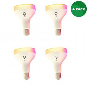 LIFX Nightvision 1100 Lumen BR30 Bulb - RGBW / Voice compatible with Alexa- Siri- and Google Assistant (4 Pack)