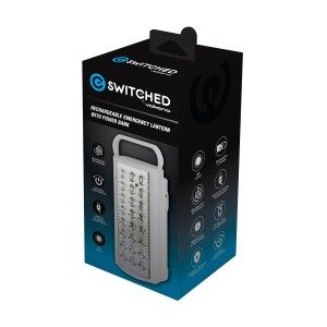 Switched Rechargeable Emergency Lantern with Power Bank- 600 Lumen – White