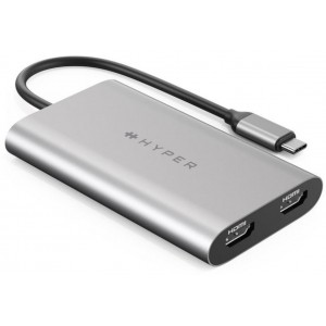 Hyper HyperDrive USB-C To Duel HDMI Adapter+PD over USB (M1)