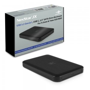 Vantec NexStar JX Series- USB 3.2 Gen2x1 (10Gbps)- USB C- 2.5" SATA Drive Enclosure For 9.5mm &amp; 7mm SSD/HDD