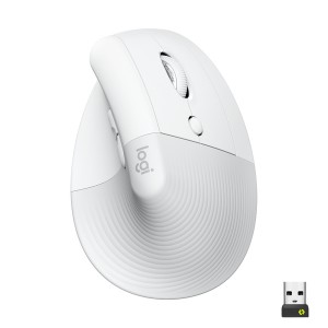 Logitech Lift Vertical Ergonomic Mouse - Off-White/Pale Grey