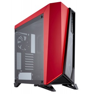 Corsair - SPEC-OMEGA Carbide Series Tempered Glass Mid Tower ATX Gaming Case - Red