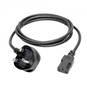 UK Male to IEC-C13 Kettle Cord - Black / 1.5m / with Fuse