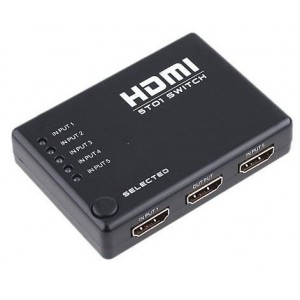 5-Port HDMI Switch with IR Remote Controller (5-in 1-out)