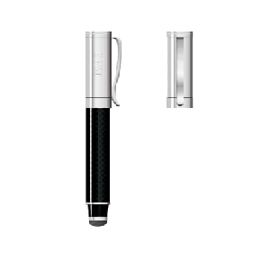 Carbon Fibre Aluminium fine-tip pen with Stylus point