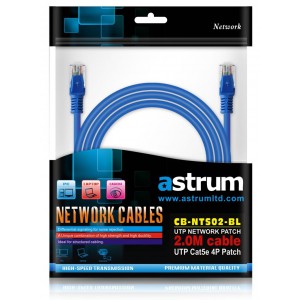 NETWORKING CABLE 2.0M CAT5E STR BLUE