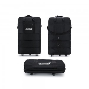 Expandable Travel Oxford Duffel Bag with Wheels - Small / Medium / Large / Black