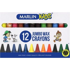 Marlin Kids Jumbo Wax Crayons 14mm ( Pack of 12 )