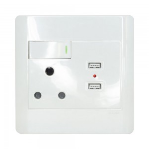 Single Wall Socket with 2x USB Charging Ports - 1x 16A SA