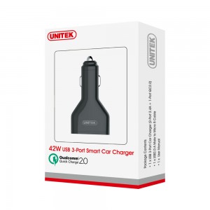 Unitek 42W USB 3-Port Smart Car Charger with QC2.0 (Y-P527)