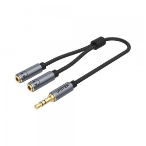 Unitek Y-C956ABK 0.2m Stereo Male to 2x Stereo Female Cable