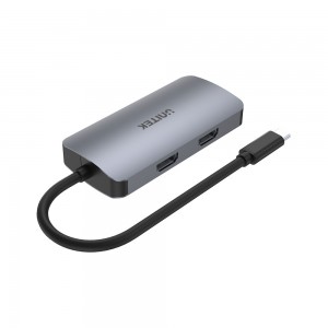 Unitek USB3.1 5-in-1 Port Replicator with Dual 4K @30Hz HDMI- VGA- USB and PD 100W (D1028A)