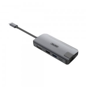 Unitek USB3.1 Type-C Multi-Port Replicator with Power Delivery- USB- Type-C- HDMI- VGA- Gigabit Ethernet (Y-DK09016)
