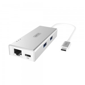 Unitek Type-C 2-Port USB3.0 Hub with Power Delivery and Gigabit Ethernet Converter (Y-9106)