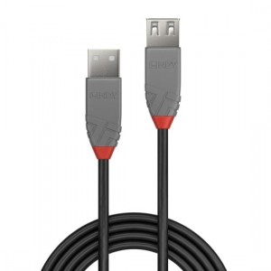 Lindy 0.5m USB2.0 Type-A to Type-B Cable  - Anthra Line - Grey (36681)