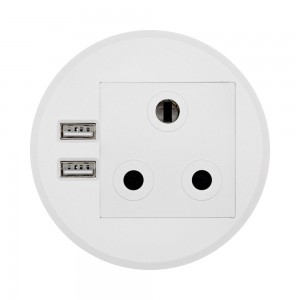 LinkQnet Power Grommet with USB Charging - White