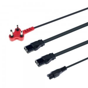LinkQnet 4m Multi-Headed Dedicated Power Cable - 2x IEC and 1x Clover