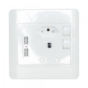 Single Wall Socket with 2x USB Charging Ports - 1x 16A Slimline SA and 1x 16A SA