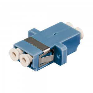 Fibre Duplex LC Single Mode Mid Coupler Ceramic Sleeve - Blue