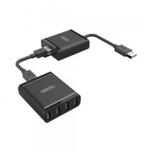 Unitek USB2.0 Extender up to 60m Over RJ45 + 4-Port Hub (Y-2516)