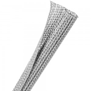 Techflex 1m Flexo F6 Uniquely Designed Split Tube- Semi-Rigid Braided Sleeving (F6N) - Platinum Grey