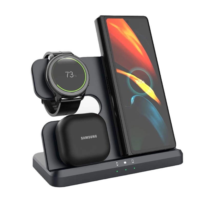 3 in 1 Wireless Charger for Samsung Black and White GeeWiz