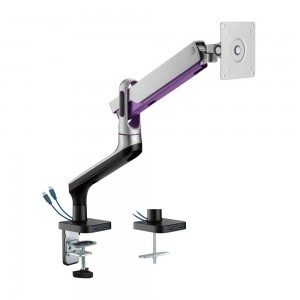 LinkQnet 17-32" Single Monitor Aluminium Spring-Assisted Arm with USB Ports