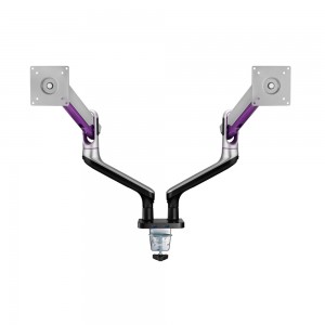 LinkQnet 17-32" Dual Monitor Aluminium Spring-Assisted Arms with USB Ports