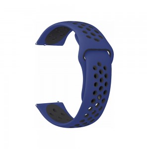 Silicone Watch Strap - for Fitbit Versa 2 / Fitbit Versa / Fitbit Versa Lite / Dark Blue and Black