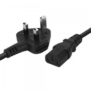 UK Male to IEC-C13 Black Kettle Cord - 1.5m