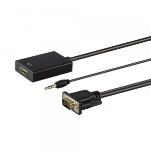 LinkQnet VGA Male to HDMI Female with Audio Converter