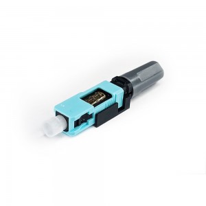 EasyFiber Field-Assembly SC Simplex Multimode OM3 / OM4 Fiber Connector - Aqua