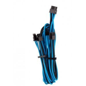 Corsair Premium Individually Sleeved PCIe Cables (Dual Connector) – Blue/Black