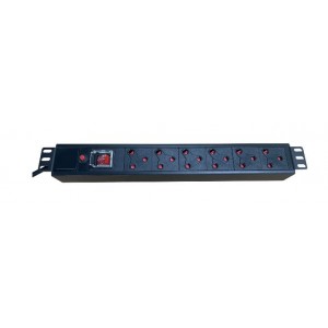 PDU 19" 1.5U - 6 Way 16A South Africa Outlet with On/Off Switch