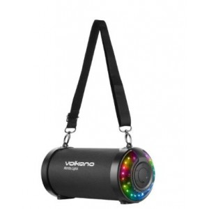 Volkano Mamba Lights Series Bluetooth Speaker with RGB Lights and Carry Strap – Black