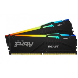Kingston KF560C40BBAK2-16 Fury Beast RGB 16GB(2x8GB) DDR5-6000MHz CL40 1.35V Black Desktop Memory