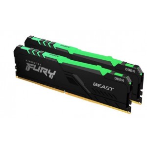 Kingston Fury Beast RGB 32GB (2x16GB) DDR4-3000MHz CL16 1.35V Black Desktop Memory
